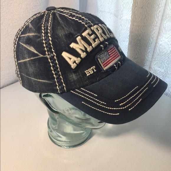 "America" Cap w/ Stitching Accent - Picture 2 of 10